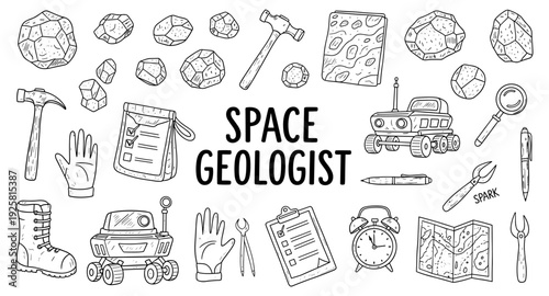 Space geologist's essential tools and findings for planetary exploration and research