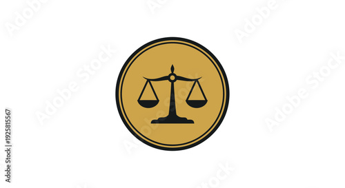 Sophisticated And Elegant Scale Logo Design In Gold For Legal and Justice Representation