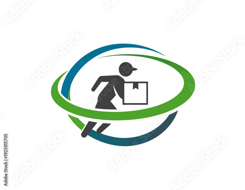 Speedy Delivery Man with Package Symbolizing Fast Efficient Transportation Services