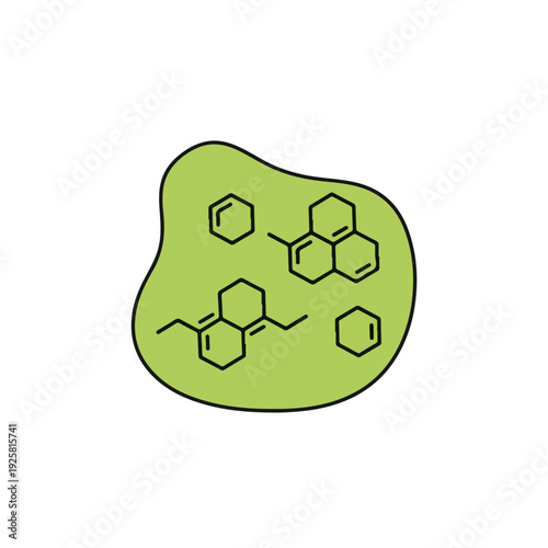 Graphene molecular structure floating in green fluid for nanotechnology research and biotech engineering solutions.