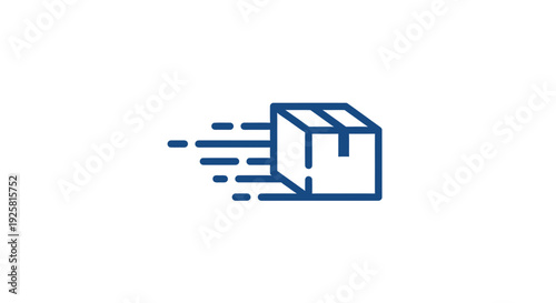 Speedy Freight Delivery Box Icon Showing Fast Shipping and Logistics Concept