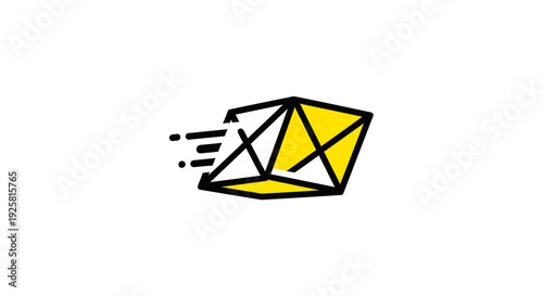 Speedy Geometric Envelope Illustration Representing Fast Email Delivery and Communication