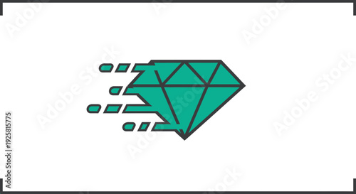 Speedy Gemstone: A Dynamic and Eye-Catching Digital Graphic Design Element