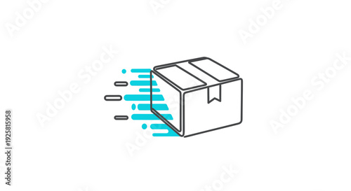 Speedy Parcel Delivery Concept Depicted In Minimalistic Illustration Against White Backdrop