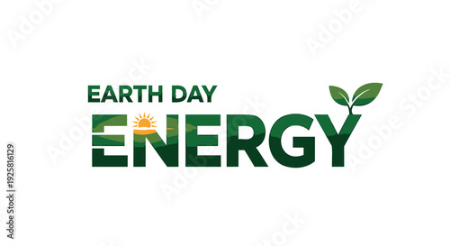 Earth Day energy logo vector