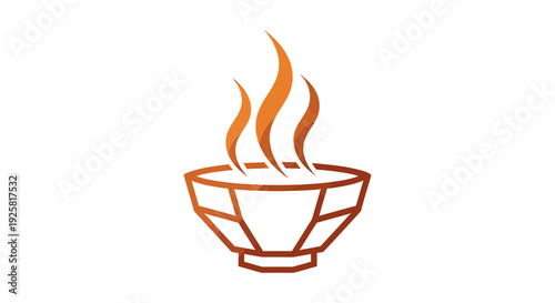 Steaming Bowl Graphic Concept Illustrating Warmth and Flavorful Culinary Delights