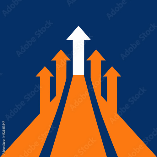 Strategic Upward Movement Arrow Symbolizing Directional Progress And Focused Objectives