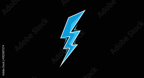 Striking Electric Bolt Design On A Black Backdrop Illustrating Power And Energy Visualization
