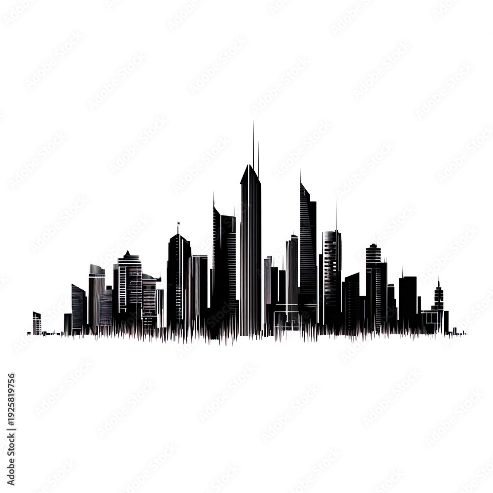 Fototapeta premium silhouette of a modern skyscrapper