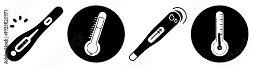 Thermometer temperature rising heat cold weather medical health check flat design vector illustration