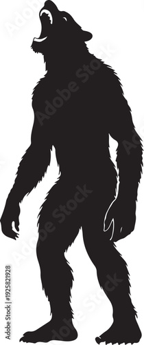 howling bigfoot silhouette