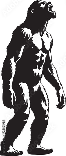 howling bigfoot silhouette