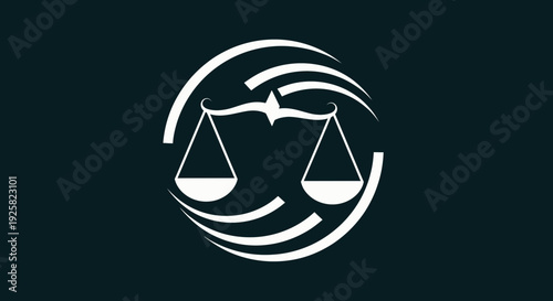 Symbol Of Justice And Balance Depicted With Elegance And Minimalist Aesthetics