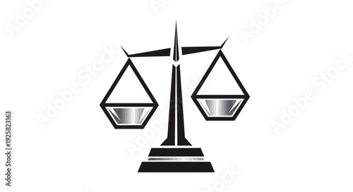 Symbol Of Justice And Law In Modern, Simplified And Elegant Vector Graphics
