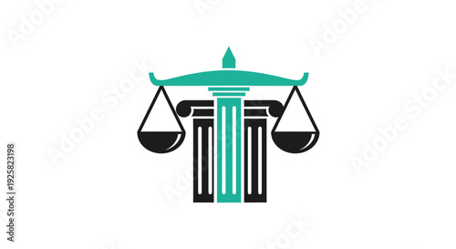 Symbol of Justice Balance and Fairness Law Firm Representation with Elegant Design