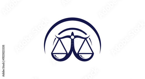 Symbolic Justice Illustration Featuring Balance Scales In A Sleek and Modern Design