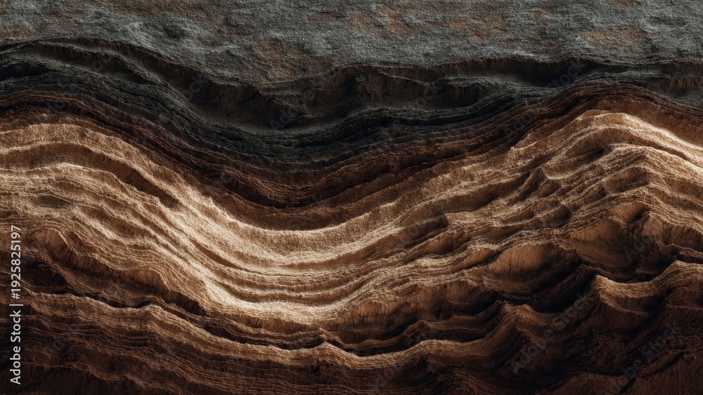 Obraz premium Erosion layers in earthy tones abstract texture.