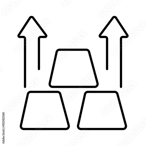 Gold price surge. Gold bullion icon and arrows up. Intensive gold growth on world stock market. Vector illustration sign.