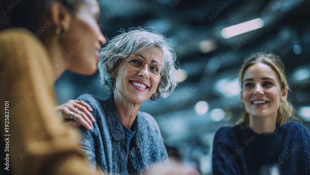 Obraz premium Three women in a happy business meeting