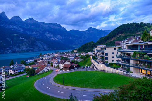 Unterterzen in der Gemeinde Quarten am Südufer des Walensees, Kanton St. Gallen