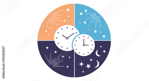 Time and astronomy icon set