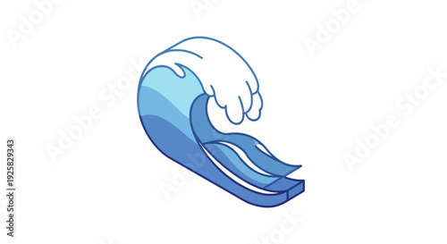 Blue Wave Illustration with White Crest.