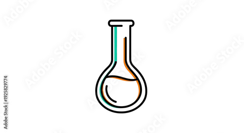 Laboratory Flask with Colored Liquid Inside.