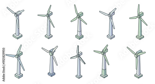 Wind Turbines Renewable Energy Generators.