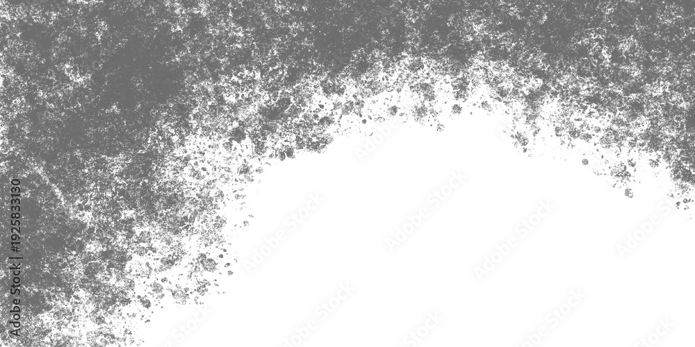 Obraz premium Dense Grey Charcoal Grit Texture Arch Border and Gritty Header on White
