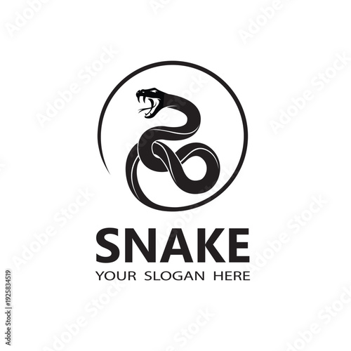 illustration of black snake isolated on white background