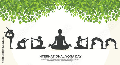 International Yoga Day vector illustration
