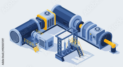 Industrial Manufacturing Plant with Machinery and Equipment.