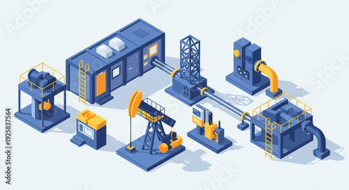 Industrial Oil Extraction and Processing Equipment Set.