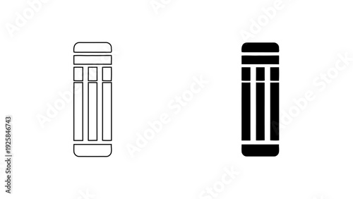 Medical Laboratory Test Tube and Research Vial Icon, Clinical Blood Sample and Diagnostic Science Symbol, Pharmaceutical Biotech UI Design, Line and Solid Bold Style, 4K Vector
