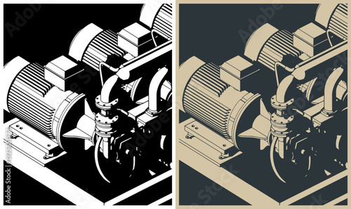 Hydraulic power pack close up