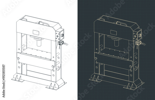 Hydraulic press isometric drawings