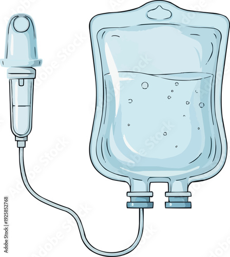 Illustration of an intravenous fluid bag