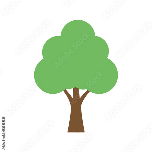 Spring tree icon fresh green minimal flat vector
