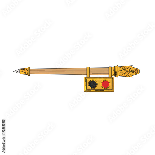 Pharaonic color palette, ancient Egyptian reed pen 