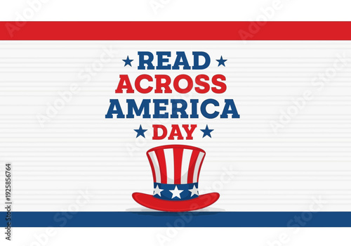 Read across america day with uncle sam top hat graphic