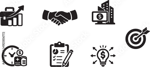 Business Growth and Financial Strategy Icon Set