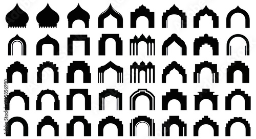 Collection of Diverse Architectural Archway Designs and Silhouettes.