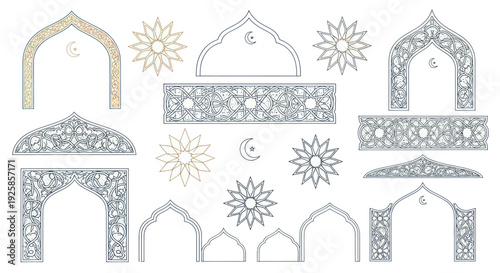 Collection of Islamic Architectural Elements and Decorative Motifs.