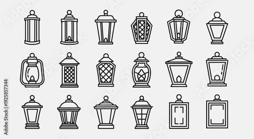 Collection of Vintage Lanterns and Lamps in Various Styles.