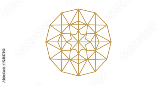 Geometric Golden Mandala Sacred Geometry Pattern.