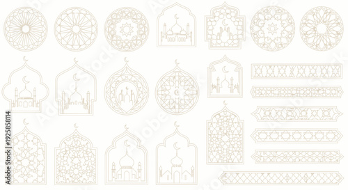 Islamic Geometric Patterns and Architectural Elements Collection.