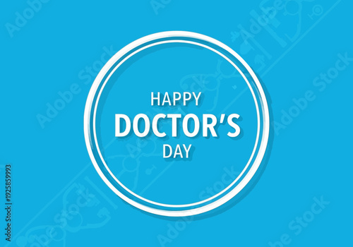 Happy doctors day logo on a blue background