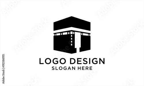 Kaaba Logo Design for Islamic Pilgrimage and Religious Services.