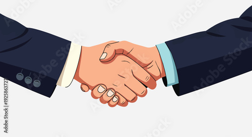 Two business people shaking hands in agreement.