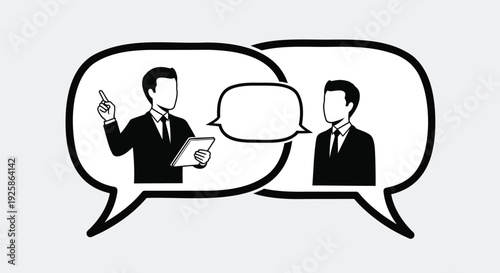 Business conversation icon set